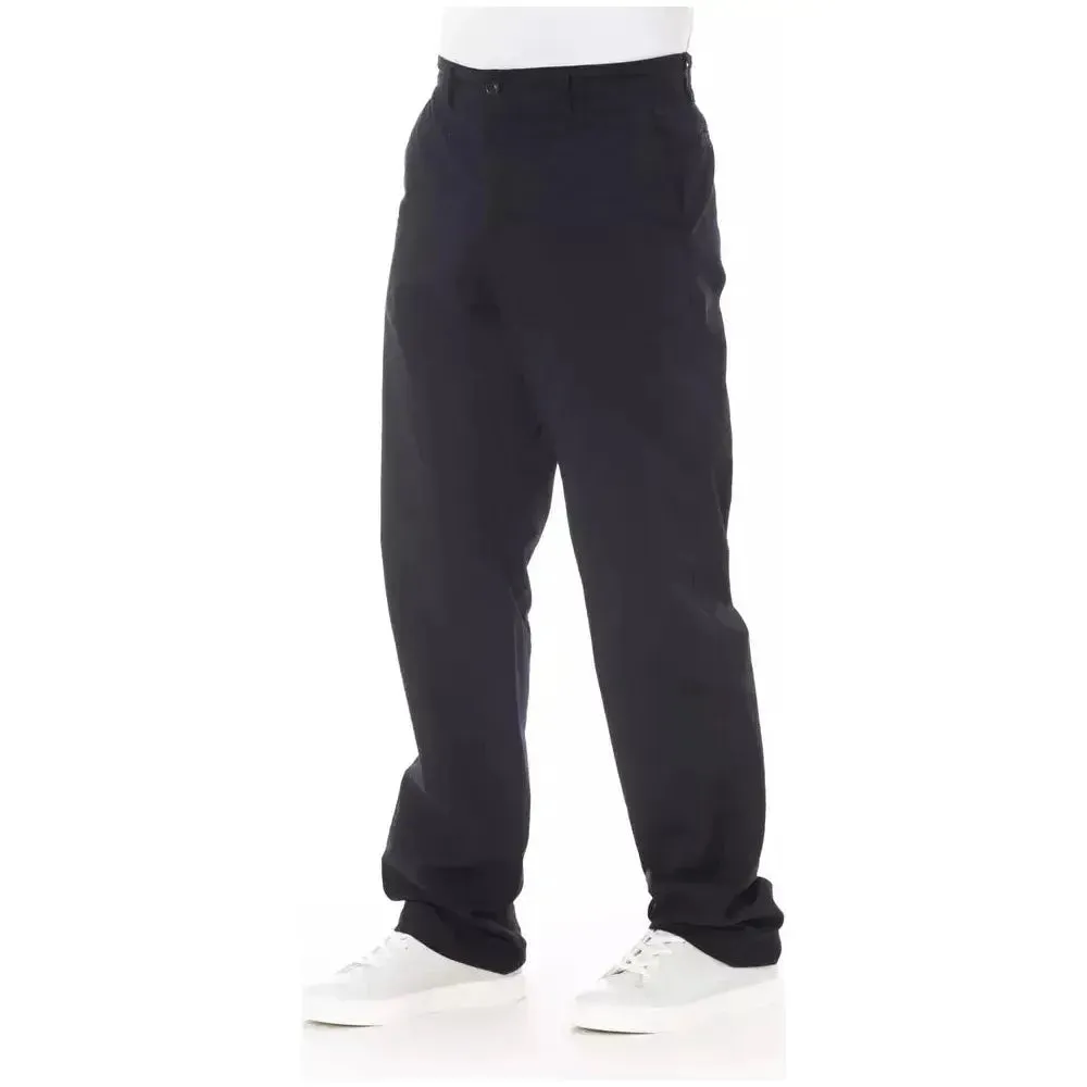 Alpha Studio Blue Cotton Men Pant