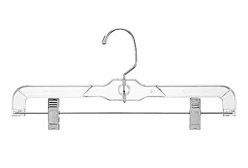 American Hanger & Fixture P82 Teens 12" Clear Heavyweight Skirt Hanger (Pack of 100)