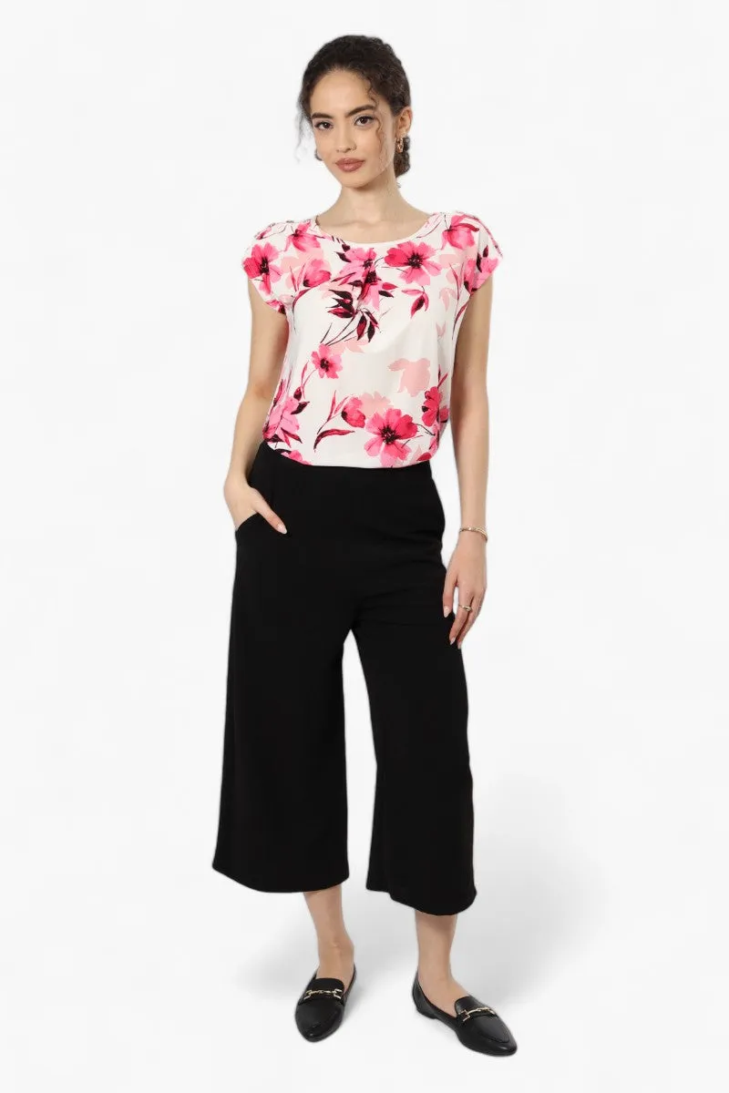 Beechers Brook Floral Cap Sleeve Blouse - White