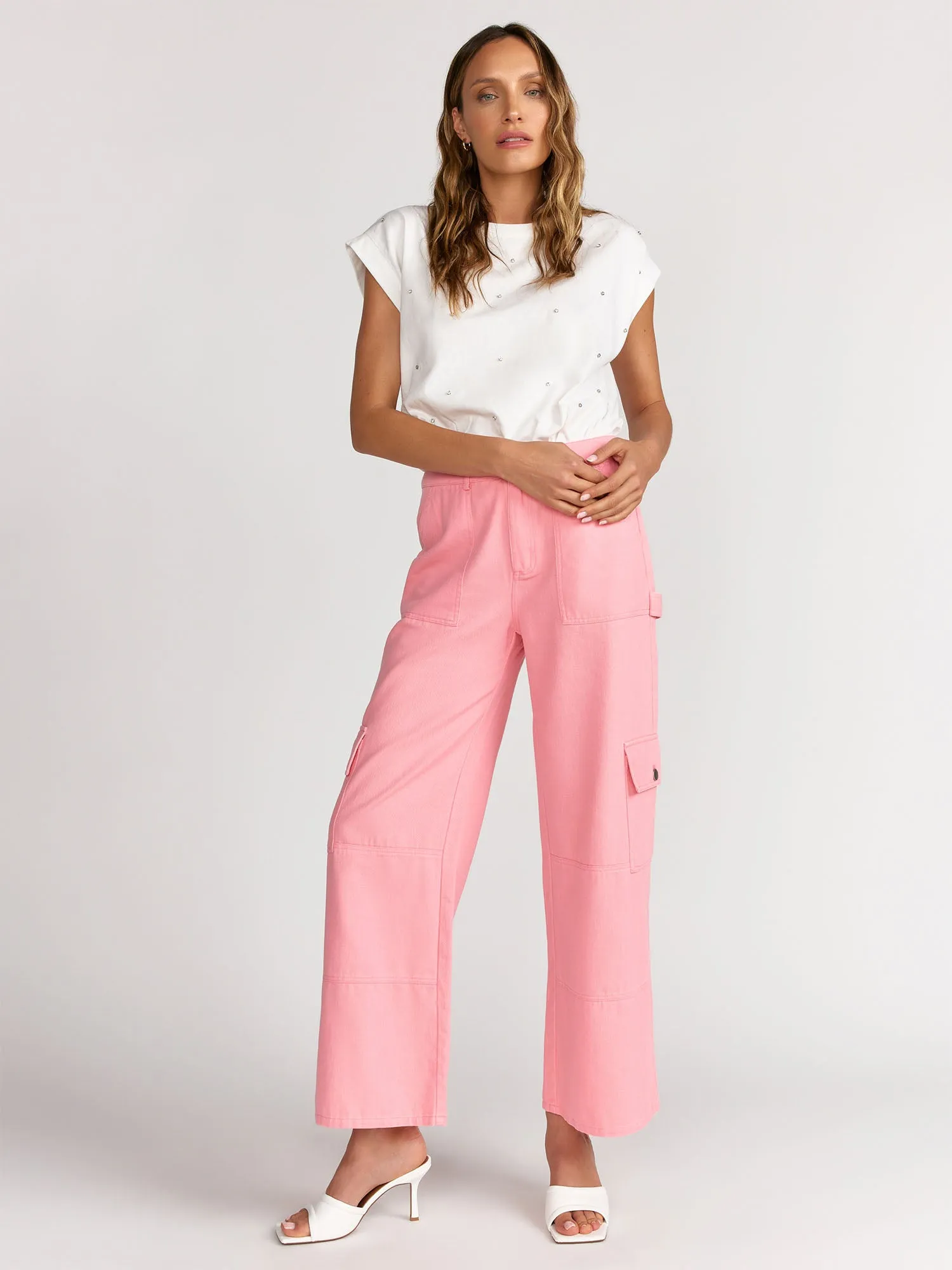 Blue Blush Wide Leg High Rise Cargo Pant - Brands We Love