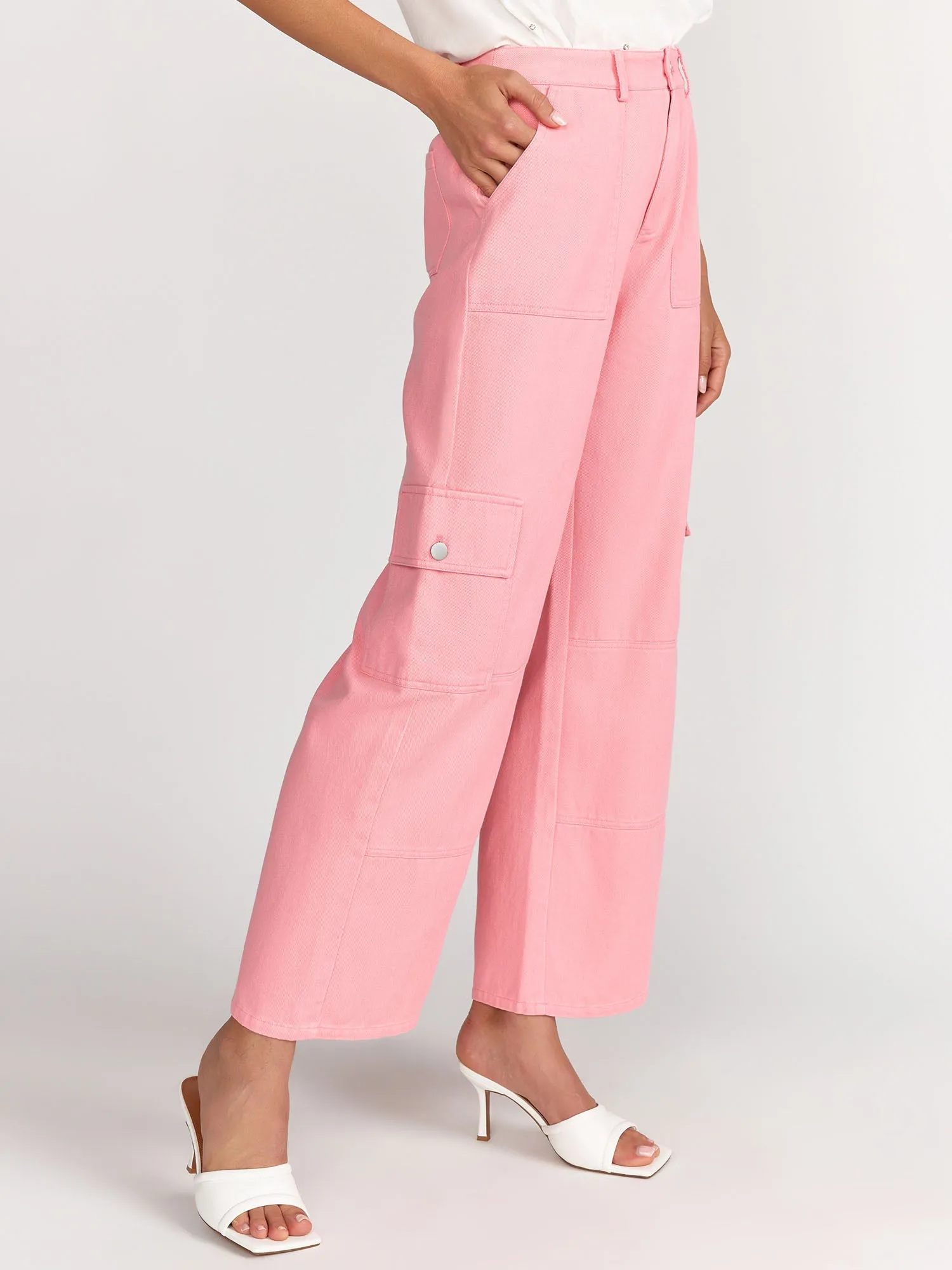 Blue Blush Wide Leg High Rise Cargo Pant - Brands We Love