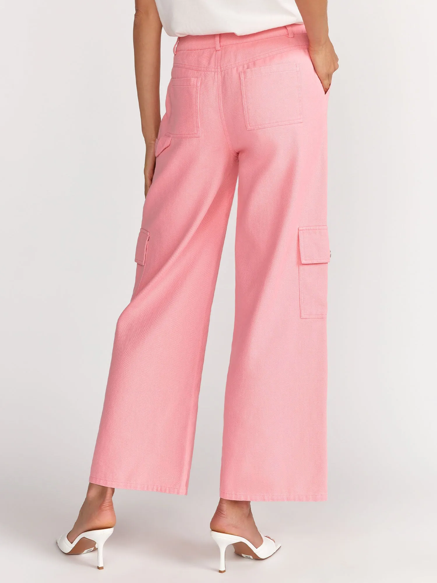 Blue Blush Wide Leg High Rise Cargo Pant - Brands We Love