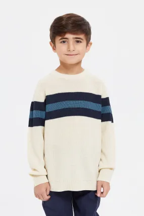 Boys Cream Knitted Jumper