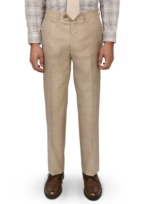 Construct Tan Windowpane Suit Pant