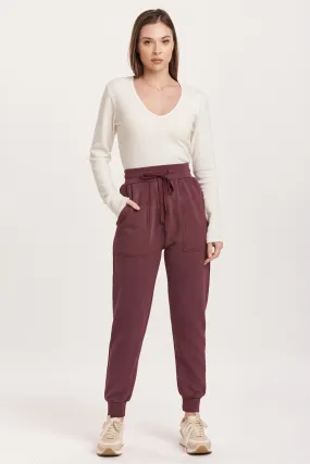 DAHLIA HIGH RISE ANKLE JOGGER PANTS PLUM BERRY