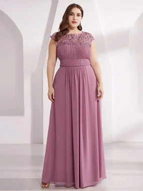 Elegant Flattering Maxi Plus Size Evening Dress