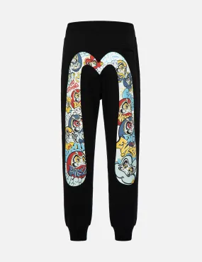 Graffiti Daruma Daicock Print Sweatpants