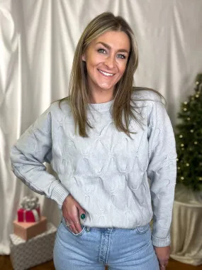 Grey Cozy Pintucked Contrast Sweater