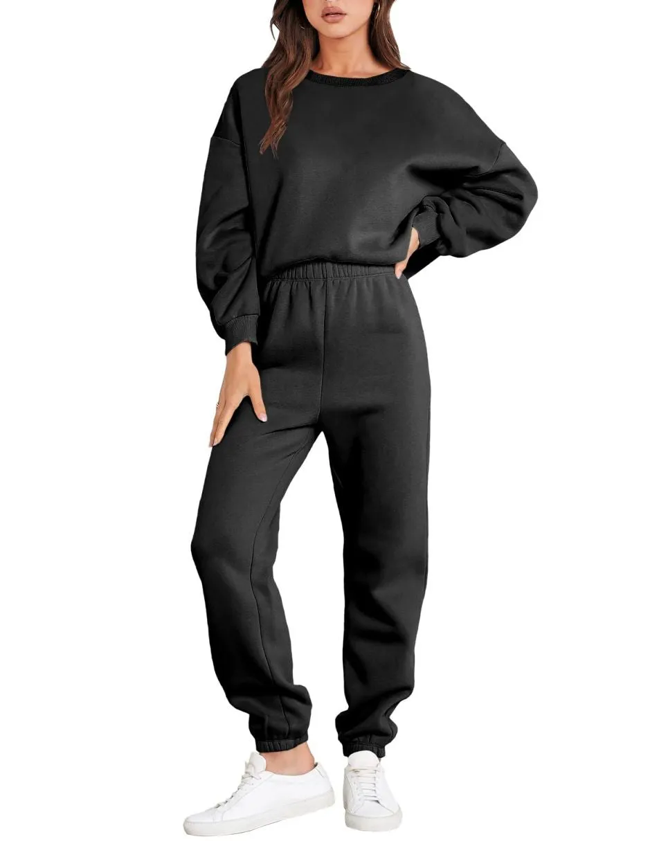 Ivyshape | Casual Fall Crewneck Tracksuit with Jogger Pants Set for Women