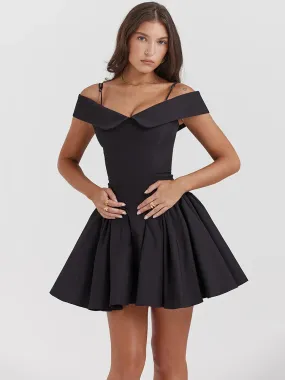 Karli - Flattering dropped shoulder party dress