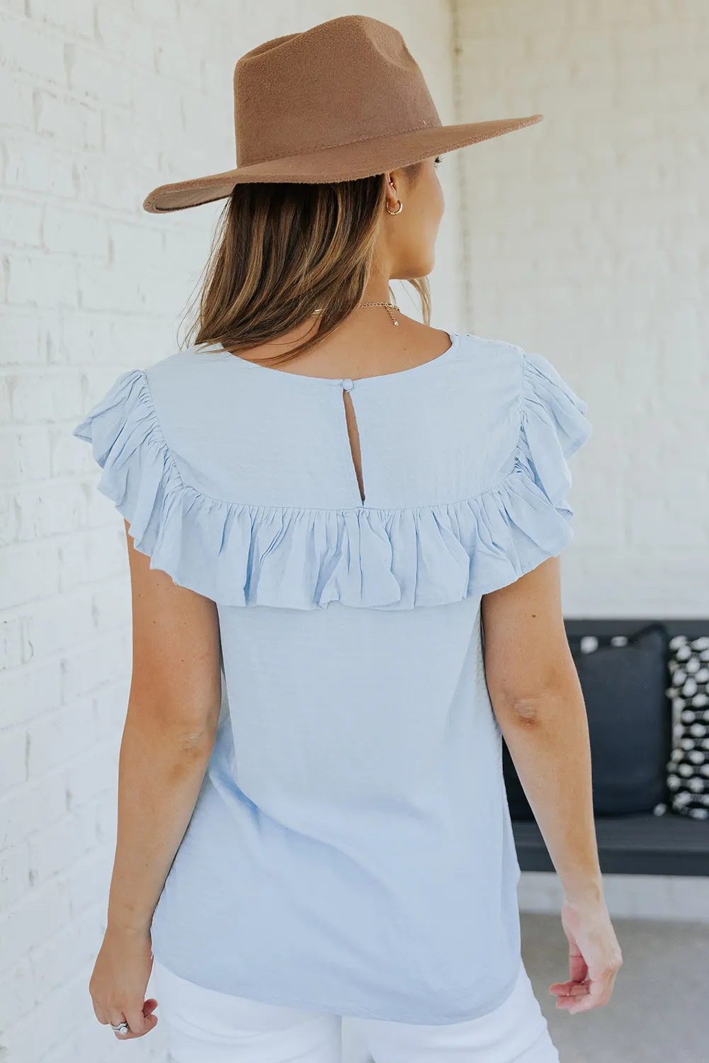 Lace Splicing Ruffled Short Sleeve T-shirt