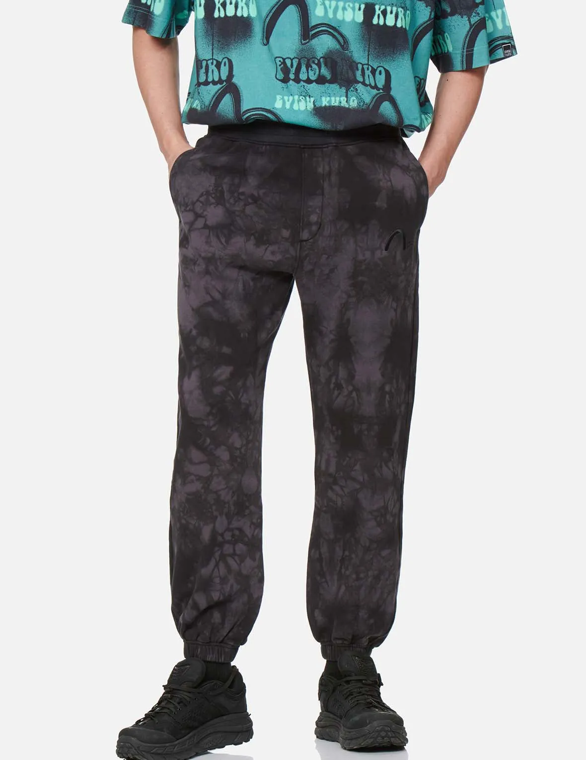 Logo Embroidery Tie-dyed Sweatpants