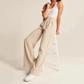 Loose Women Wide Leg Pants Real Pocket Office Lady Trousers Casual Suit Pants The Effortless Tailored Wide Leg Pants