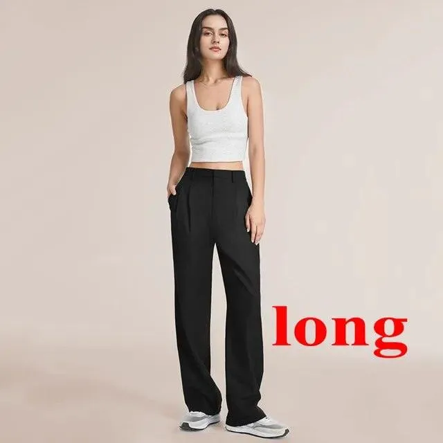 Loose Women Wide Leg Pants Real Pocket Office Lady Trousers Casual Suit Pants The Effortless Tailored Wide Leg Pants