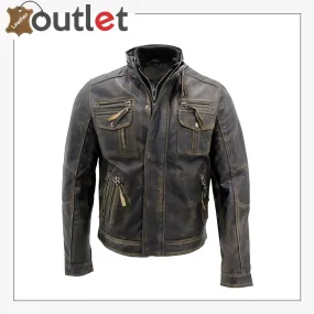 Mens Black Warm Fashion Leather Jacket