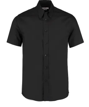 Premium Oxford shirt short-sleeved (tailored fit) | Black