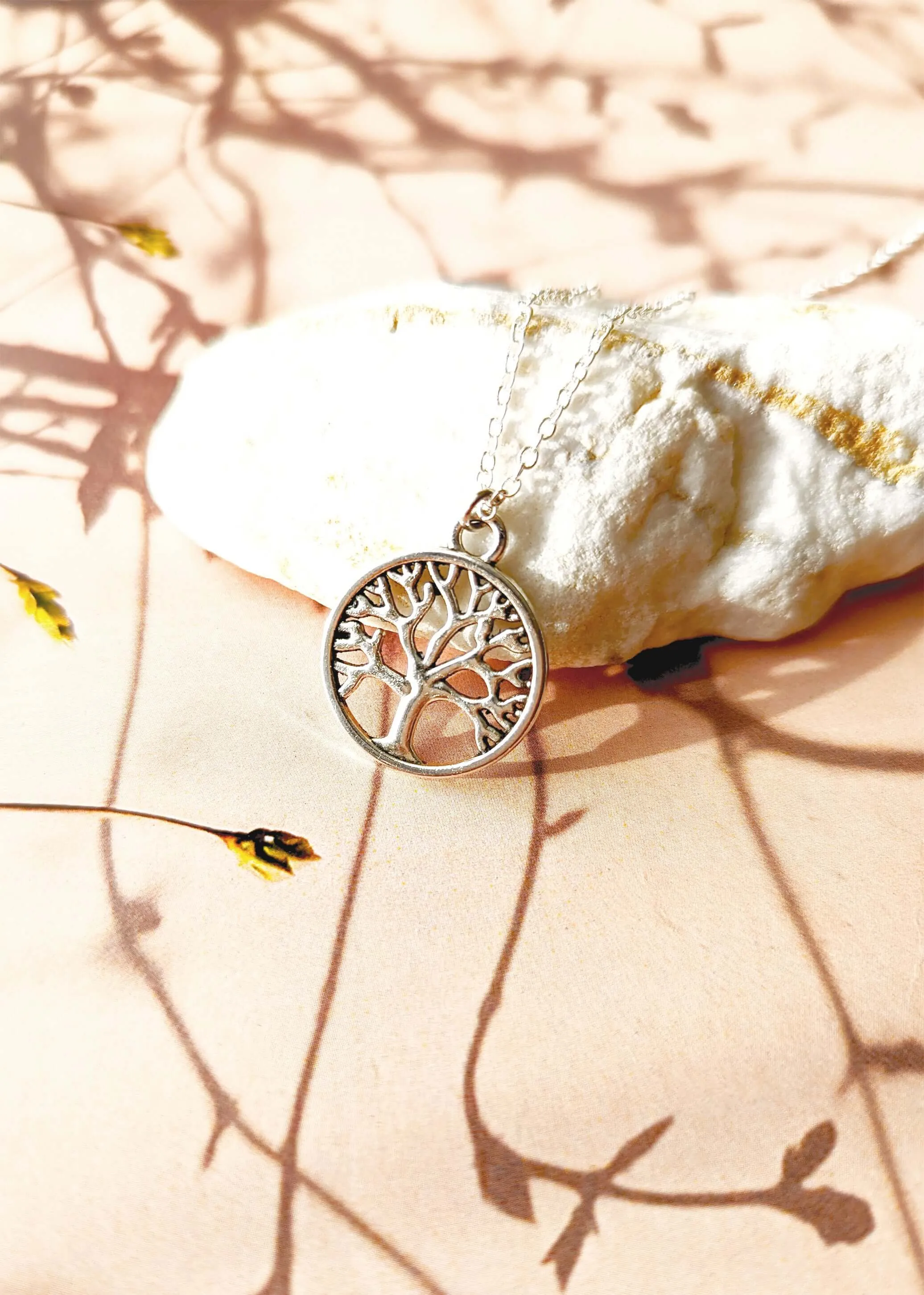 Silver Tree of Life Family Pendant Necklace