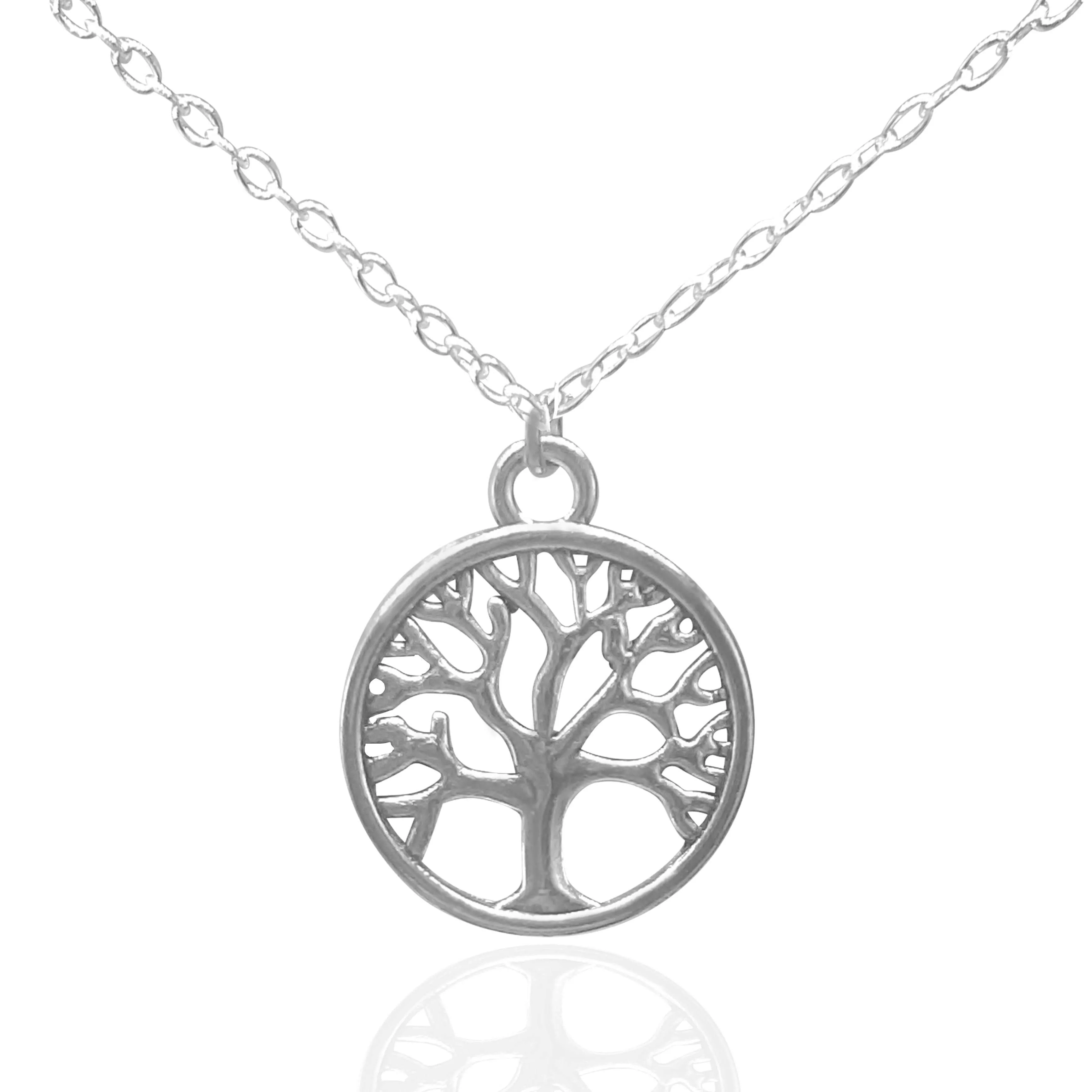 Silver Tree of Life Family Pendant Necklace