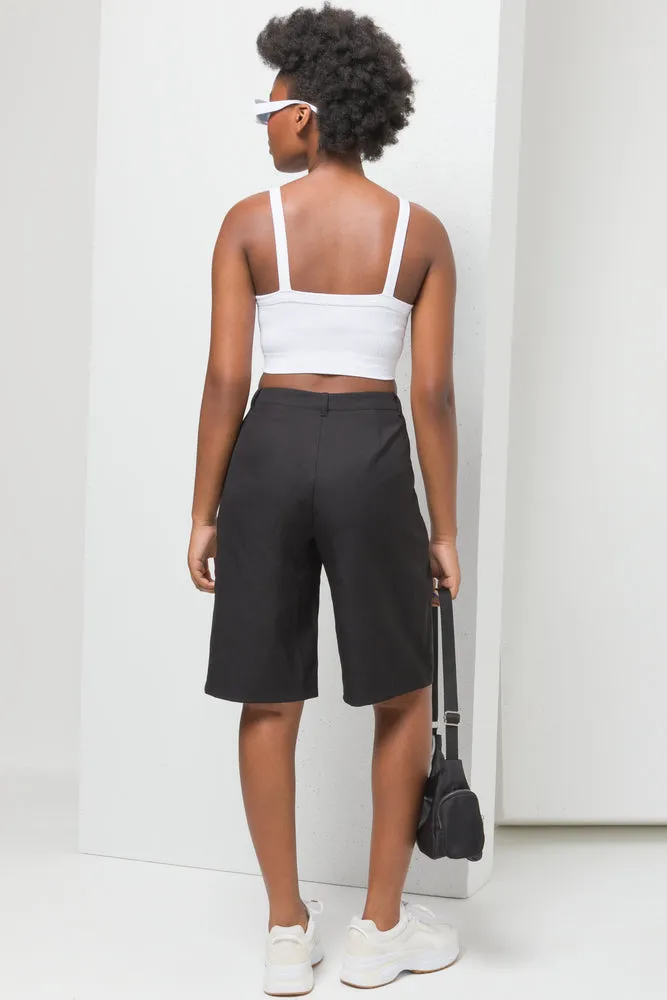 Trouser Wide Leg Short Black