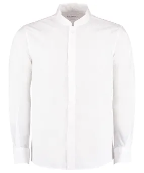 White - Mandarin collar shirt long-sleeved (tailored fit)